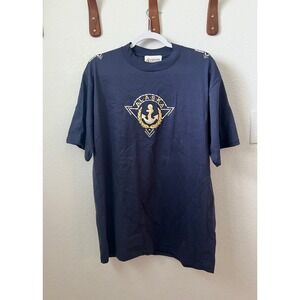 Christine Alexander Alaska T-Shirt Mens L Short Sleeve Crew Neck Casual Blue USA